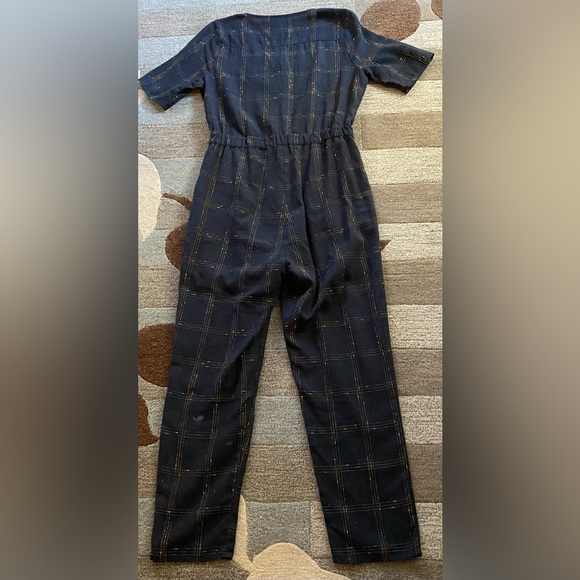 Polagram Color Outside the Lines Navy Grid Men’s Wear Boucle Thread Jumpsuit - Picture 6 of 8